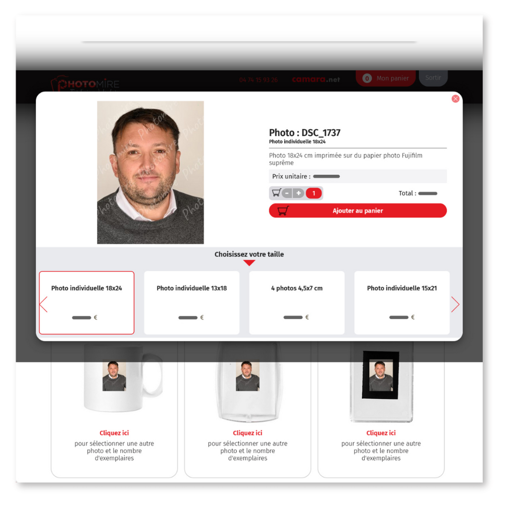 exemple site photographe commande en ligne