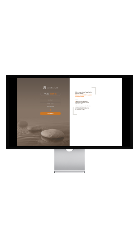 page de connexion du logiciel Domusia Gestion développé par Imagine Développement pour le cabinet Ravel