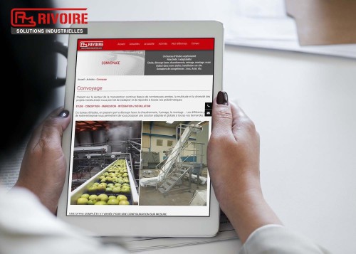 Navigation sur le site Rivoire Mécanique Générale sur une tablette