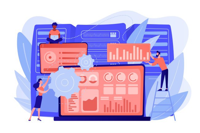 Visuel illustrant la conception de logiciels de gestion d'entreprise par Imagine Développement