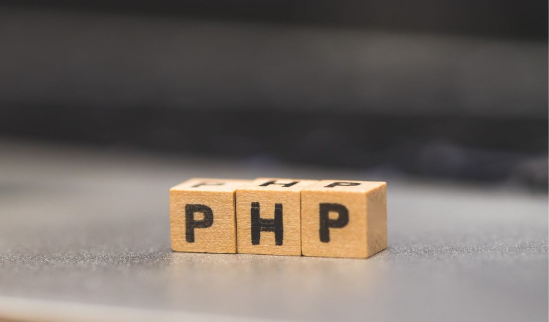PHP écrit en dés de bois 