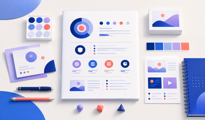 Illustration du concept de charte graphique et éditoriale pour rédiger du contenu web