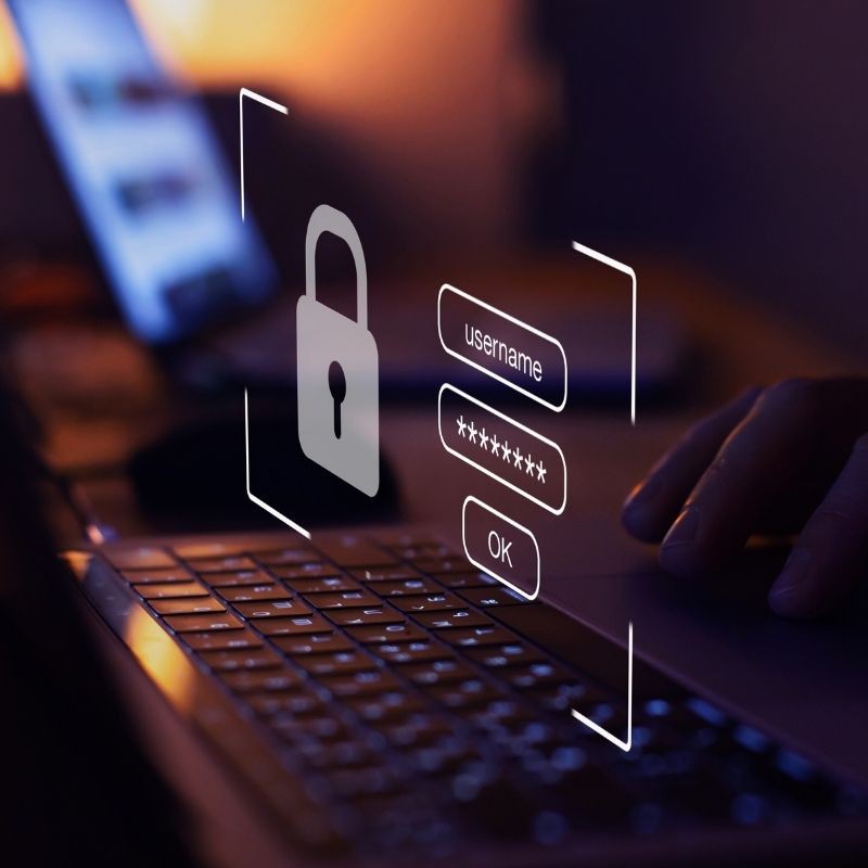 Clavier avec visuel de connexion à un espace extranet sécurisé