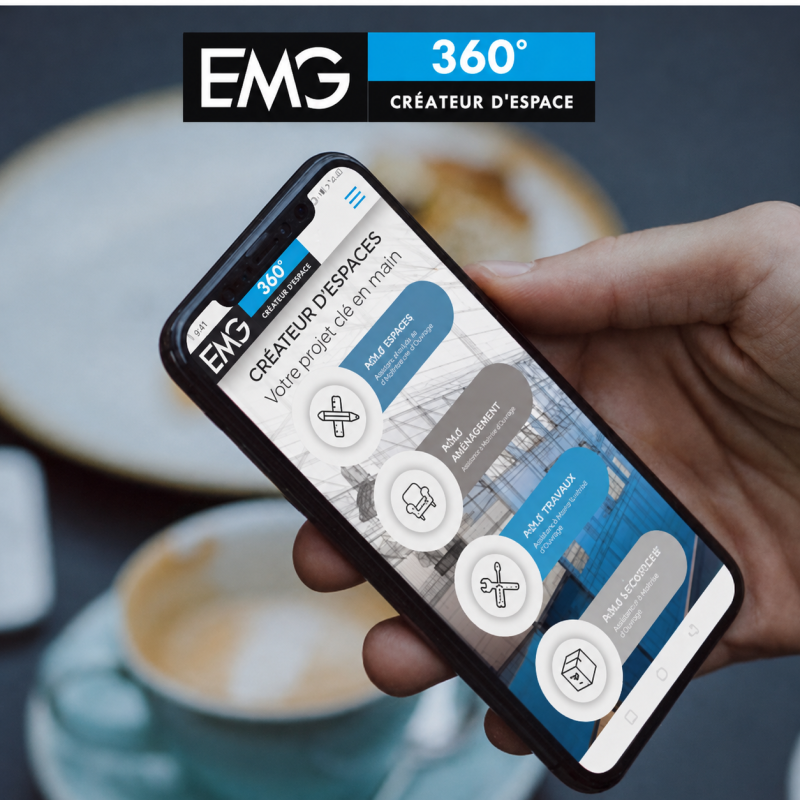 Site vitrine EMG sur smartphone