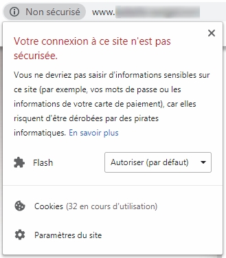 Site non sécurisé Chrome